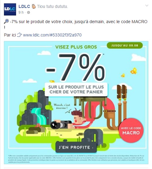 Planning d’animation commercial e-commerce : un code de promotion sur les réseaux sociaux