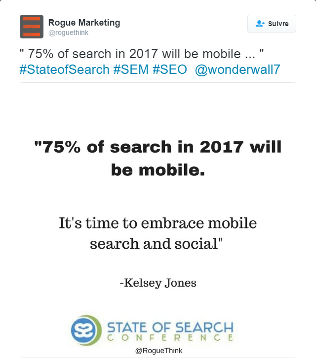 75% des recherches internet s’effectueront sur mobile